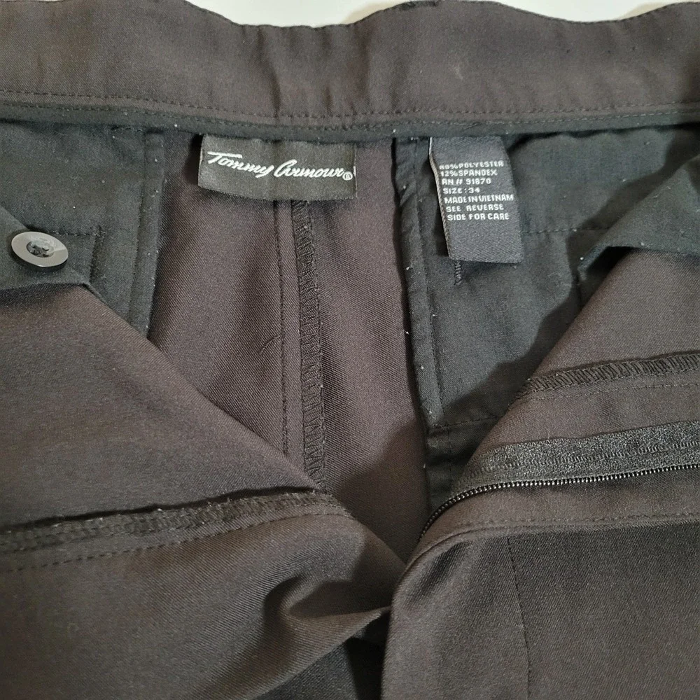 Tommy Armour Mens Golf Shorts Size 34‎ Black Pleated Polyester Spandex 1188